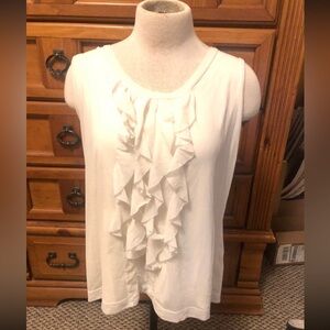 Chicos cream ruffled tank. Size 2 lLarge 12)